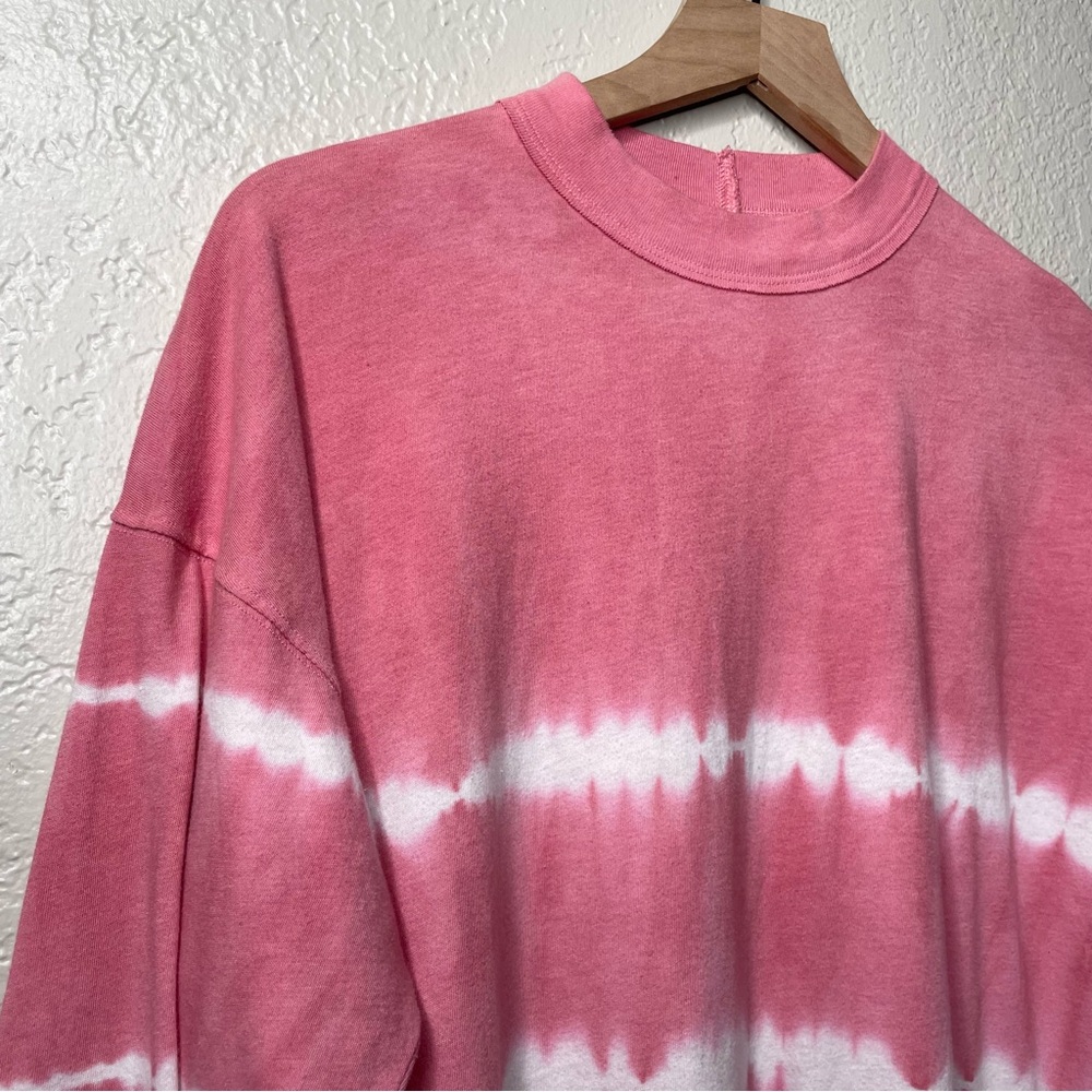 PINK Pink & White Tye Dye Oversized Long Sleeve Top - Picture 4 of 8